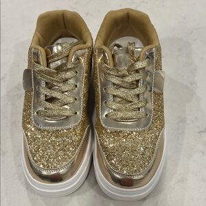 Gold Sneakers EUC size 39